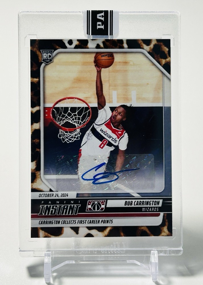 2024-25 PANINI INSTANT 39 BUB CARRINGTON JAGUAR AUTO RC [#7/10] WIZARDS ROOKIE