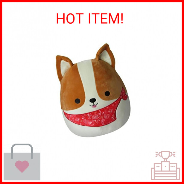 Squishmallows 12 Inch Reginald the Corgi Plush with Bandana Soft Stuffed Toy