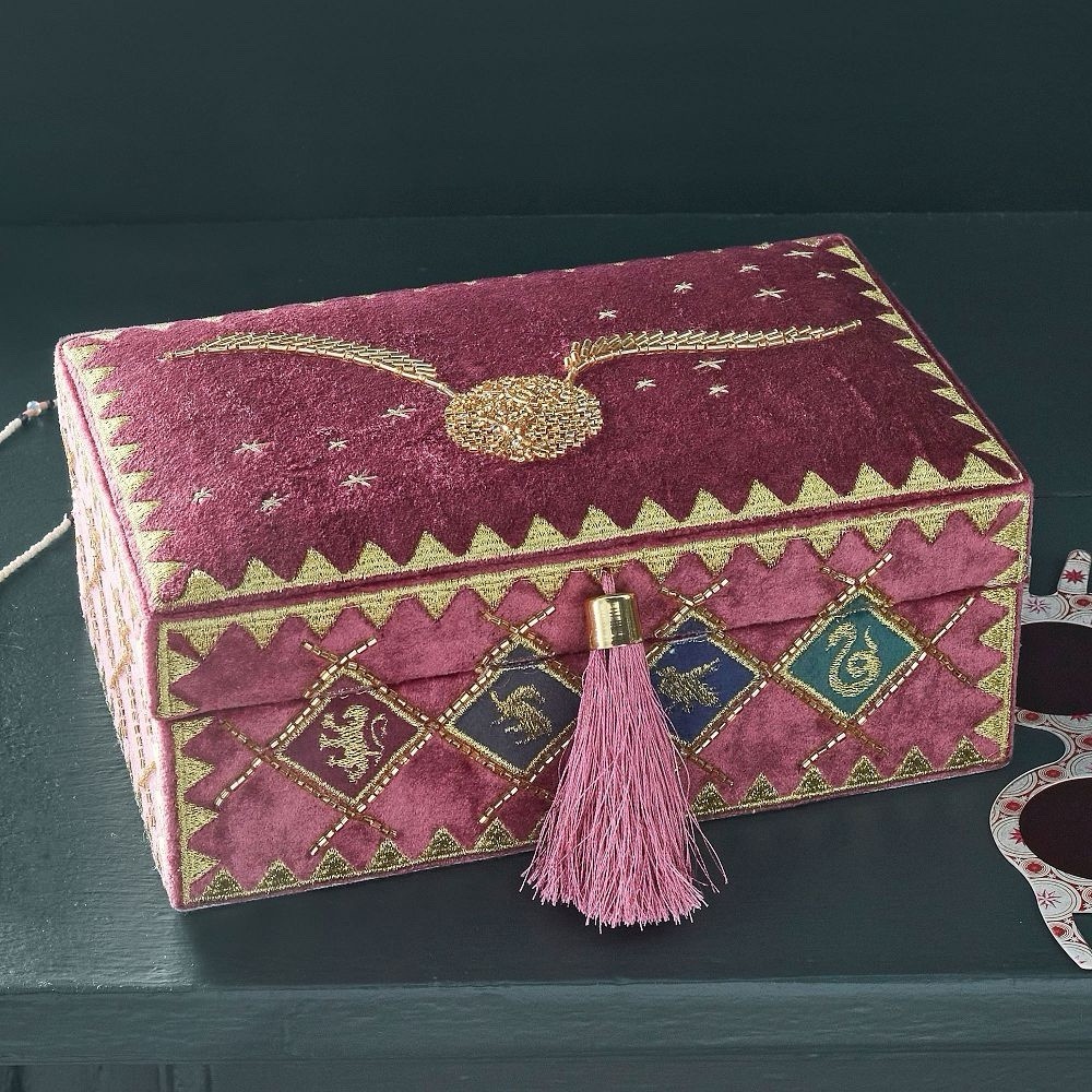 Harry Potter™ Golden Snitch™ Beaded Velvet Jewelry Box - excellent condition