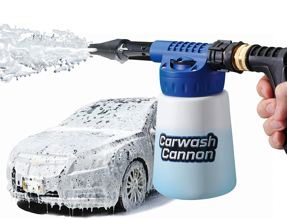 Ontel Carwash Cannon Foam Blaster Nozzle Gun for Cars Trucks Boats 5 Spray Patterns