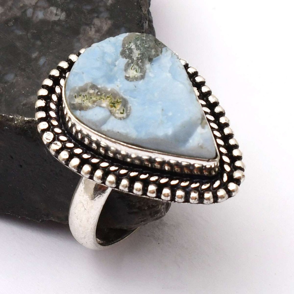 Owyhee Opal Rough Gemstone Handmade Ethnic Ring Size 8.25 AR 73147