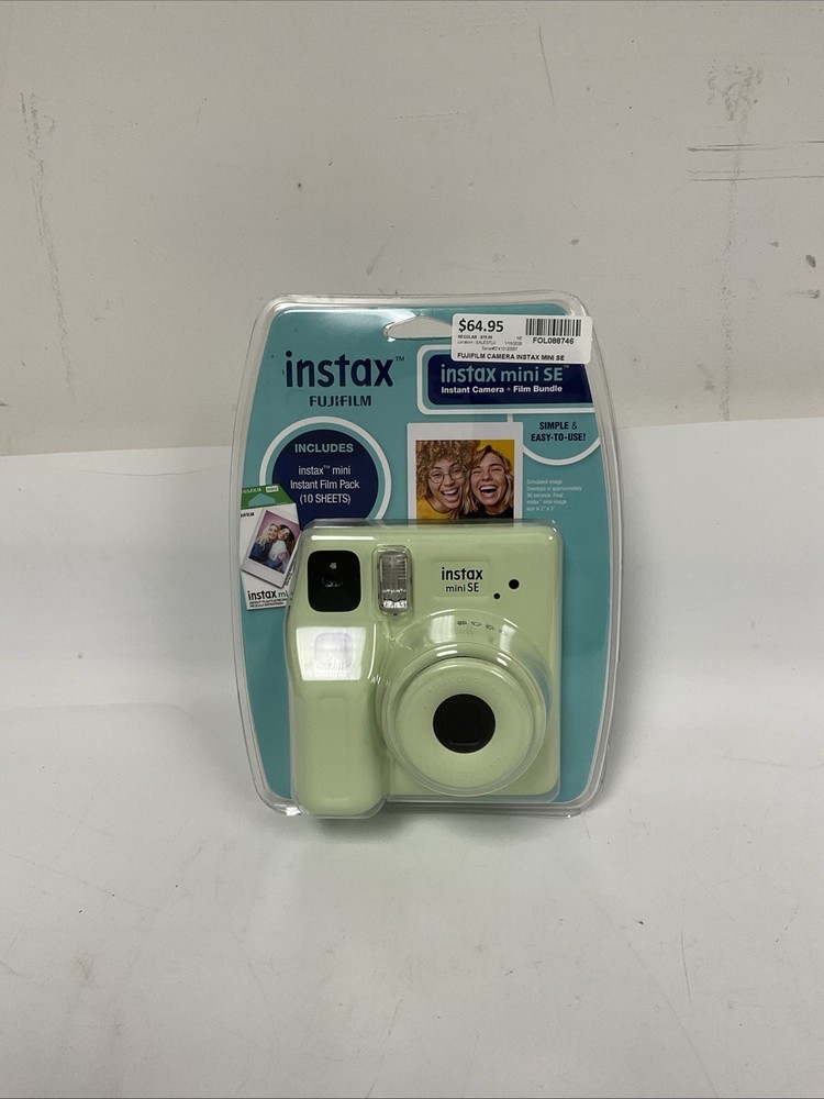 Fujifilm Instax Mini SE Instant Camera Bundle Green w/ Film Pack