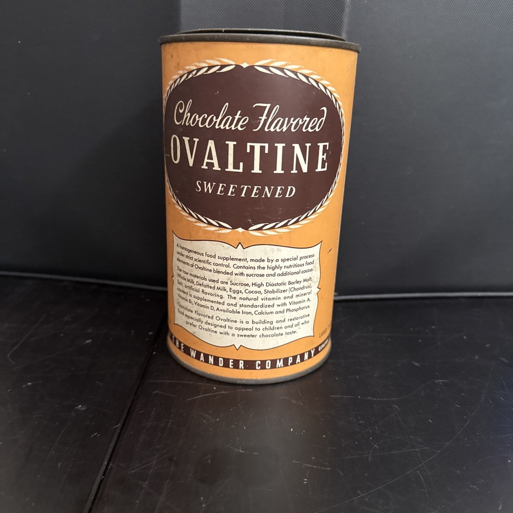 Vintage Empty Ovaltine Tin Can Food Supplement Display Prop Wander 1939