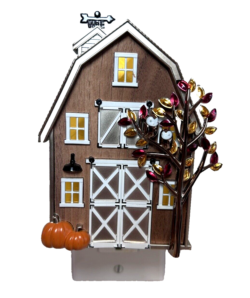 Bath & Body Works Pumpkin Barn Owl Wallflower Autumn Halloween Plug-In Light