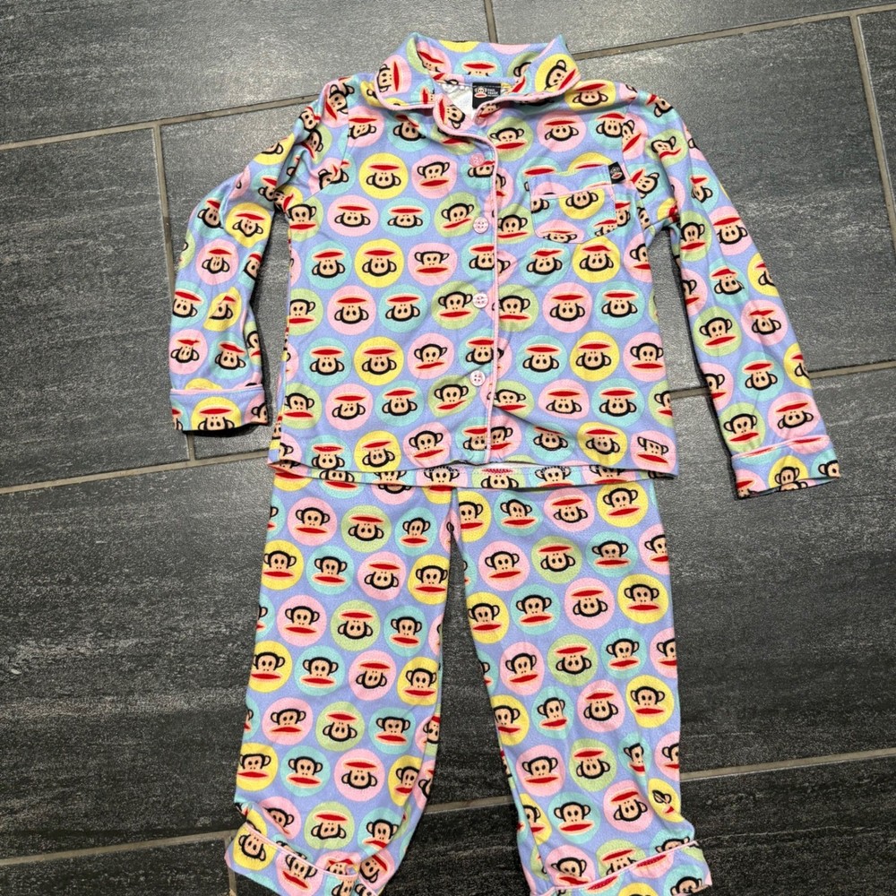 Paul Frank Pajamas Set Monkey Print Long Sleeve Sleepwear 4T