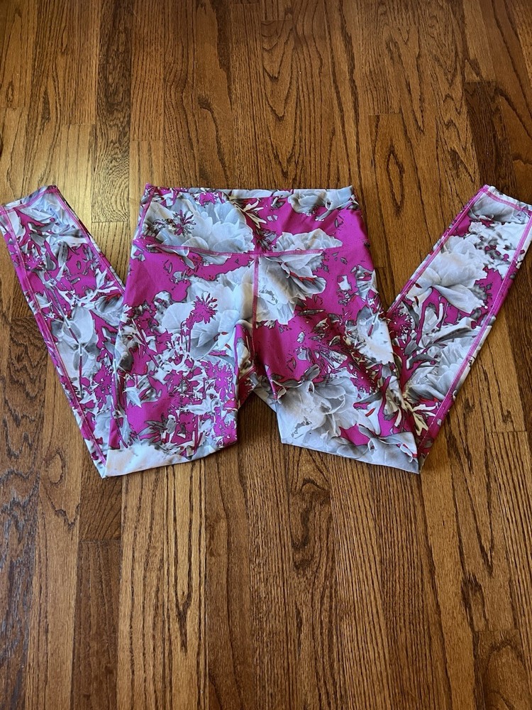 Women’s Fabletics Leggings Size Large High Waist Pink Floral
