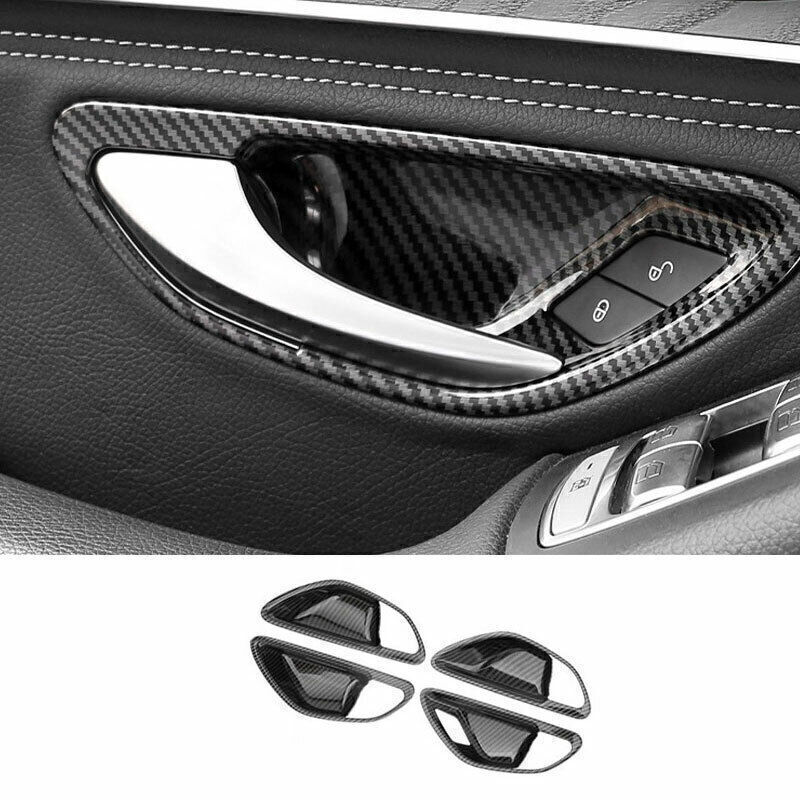 Carbon Fiber Inner Door Bowl Cup Cover Trim For Benz E-Class W213 AMG 2017-2023