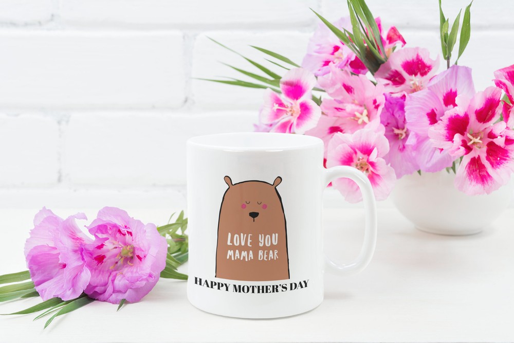 Bear Mom Coffee Mug - Cute Mama Bear Gift for Mother's Day or Birthday