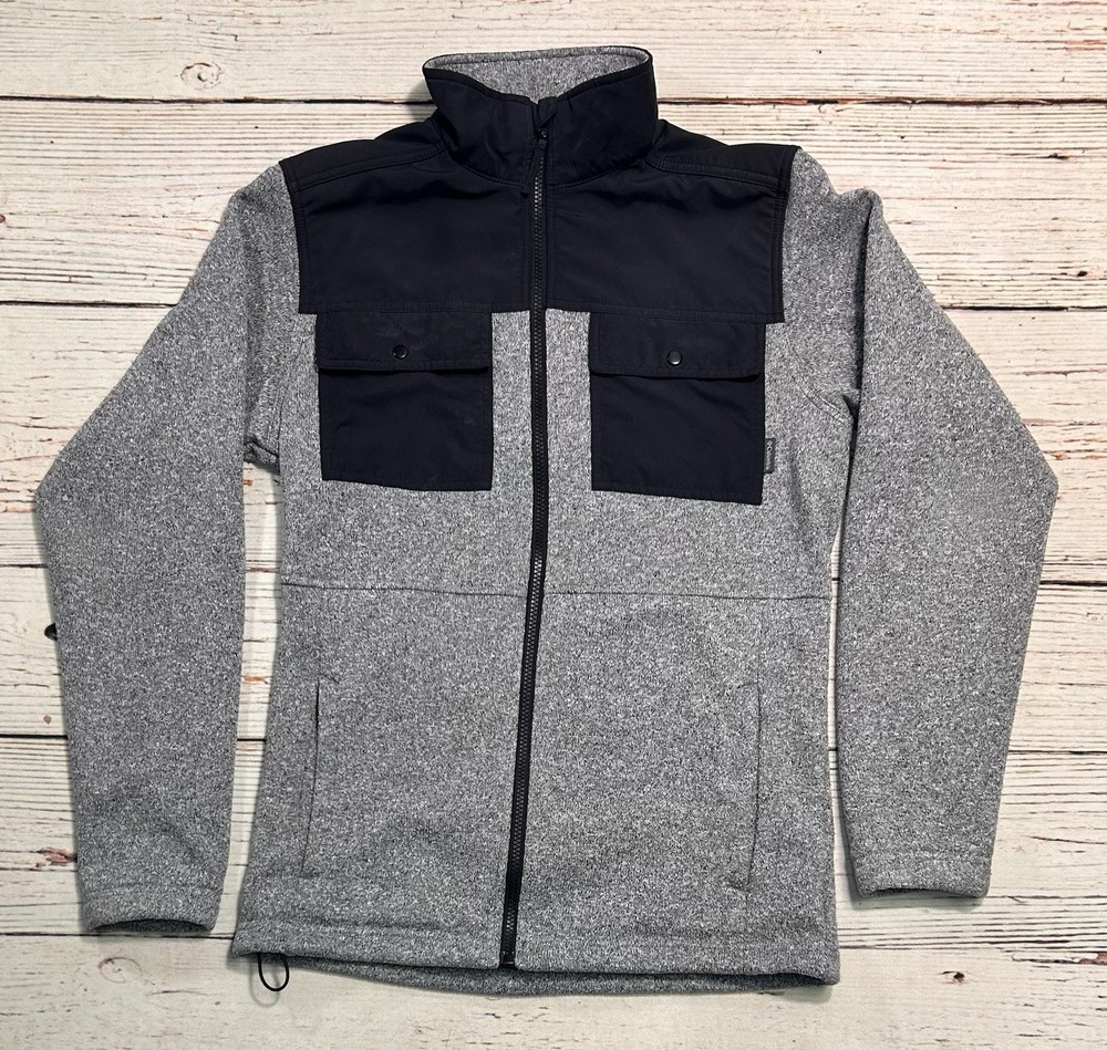 Columbia Men’s S Gray Black Full Zip Fleece Jacket for Outdoor Activities
