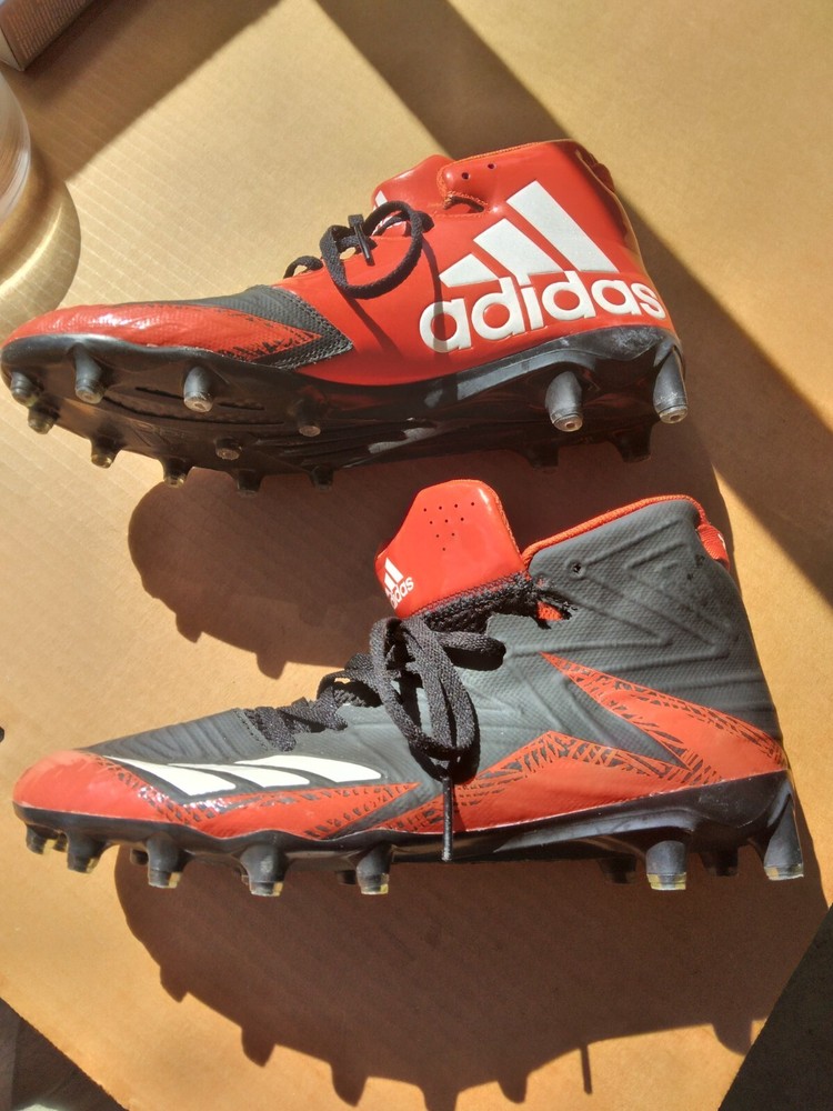Men's Adidas Freak X Carbon Mid Football Cleats Size 10.5 Black Orange Excellent Condition