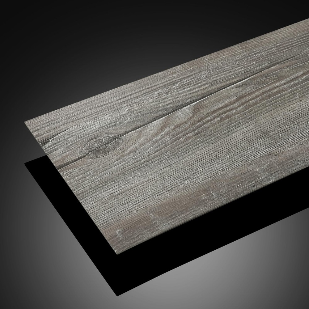 18-Pack Grey Wood Peel & Stick Vinyl Floor Tile - 27 Sq.Ft, 36x6, Waterproof