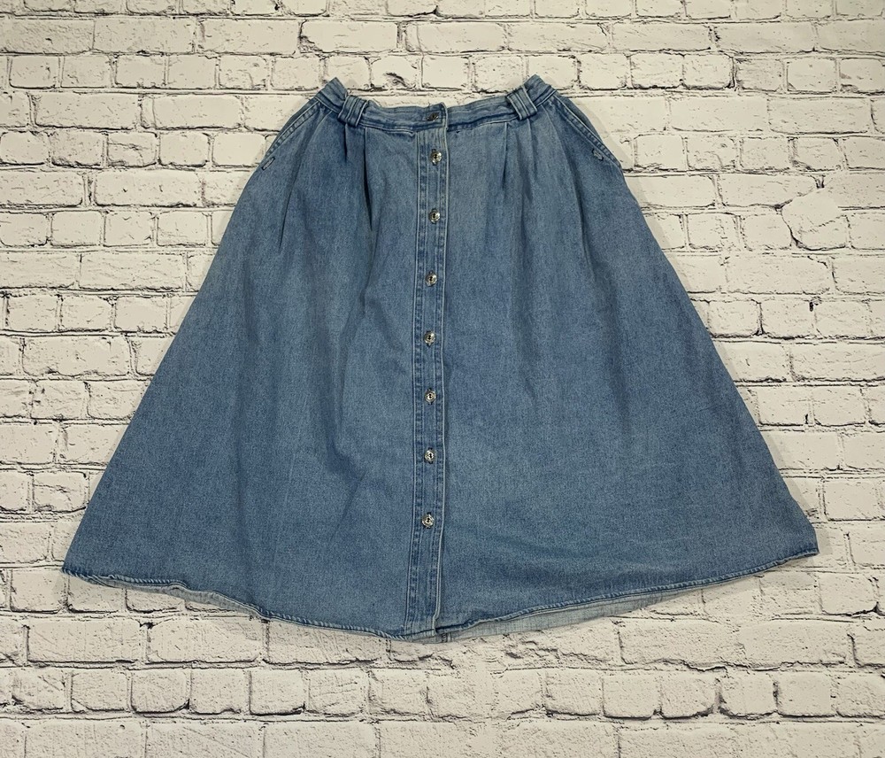 Vintage Diversity Sport Denim Skirt 100% Cotton Blue Y2K Style Crunchy Cowgirl