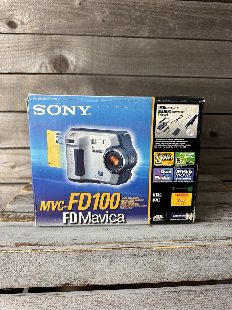 Sony Mavica MVC-FD100 1.2MP Digital Camera in Metallic Silver New Open Box Condition