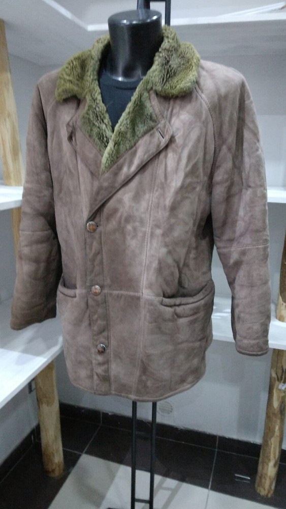 Pre-owned Men's Light Brown Sheepskin Jacket Size 48 MGS082PI