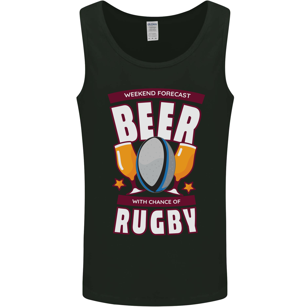 Weekend Forecast Beer Alcohol Rugby Funny Mens Vest Tank Top