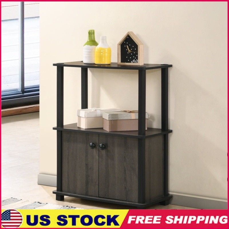 3-Shelf No-Tool Assembly Freestanding Storage Cabinet Organizer Multi-Purpose
