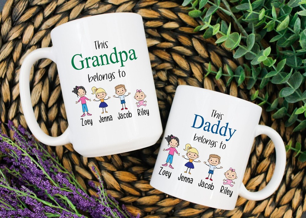 Fathers Day Mug Grandpa Mug Daddy Mug This Grandpa Belongs To Grandparents Gift-image