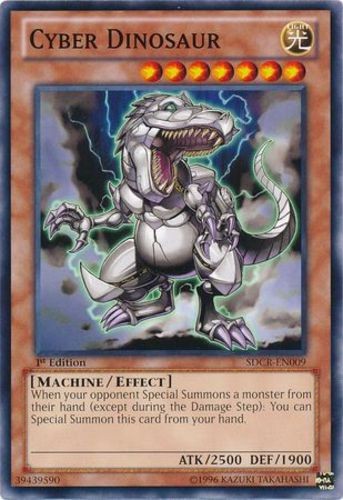 Cyber Dinosaur SDCR-EN009 Common 1st Edition Moderately Played Yugioh Card-image