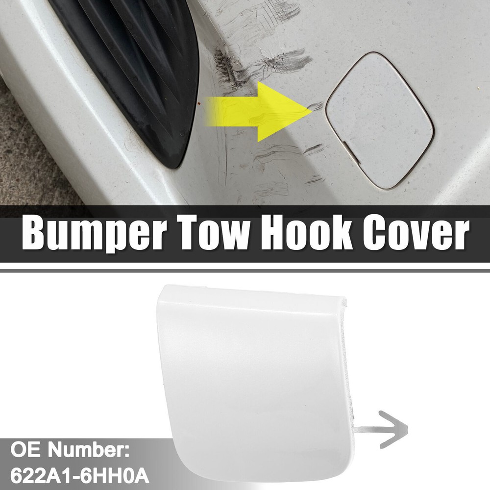 Infiniti Q50 Right Front Bumper Tow Hook Cover Cap in White