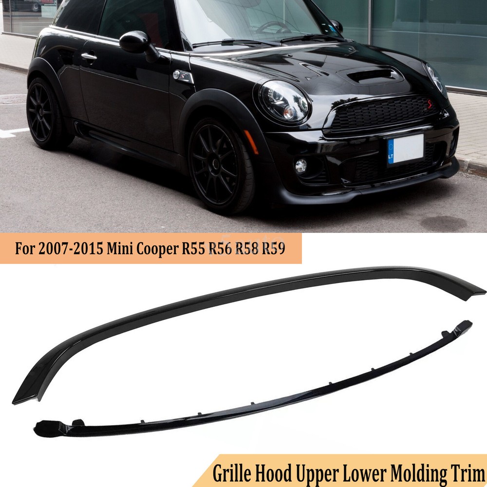 For Mini Cooper R55 R56 R58 R59 2007-2015 Molding Chrome Front Grille Hood Trim
