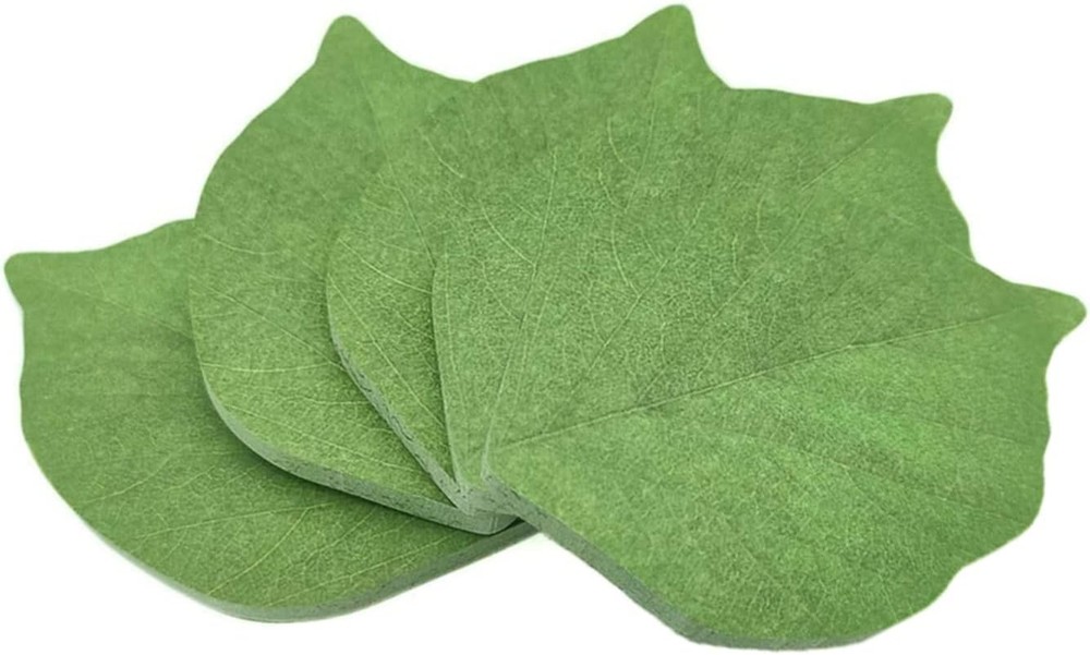 5 Packs Leaf-Shaped Sticky Notes Stickers Removable Self-Stick Notes Scratch Pad