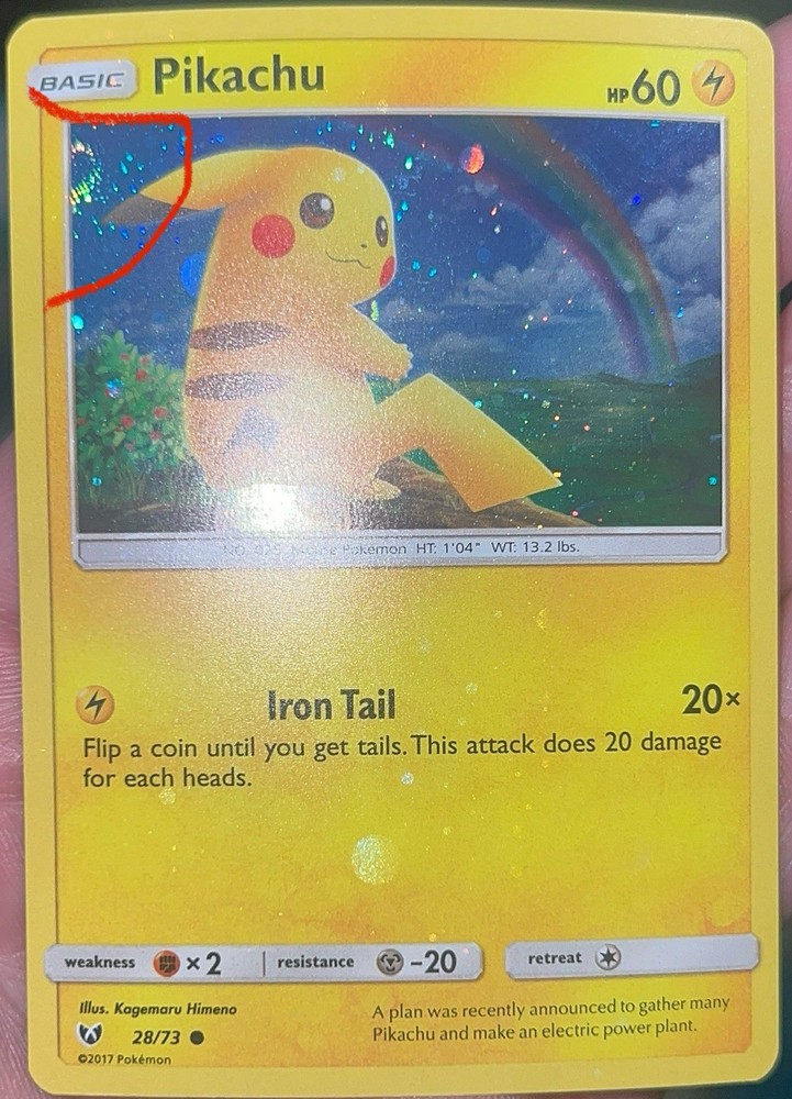 Pikachu Shining Legends 28/73 Costco Canada Cosmos Holo BLEED HD GALAXY SWIRL🌀