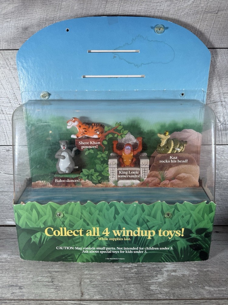 McDonald’s Happy Meal Jungle Book Wind Up Toy Display 1990 Walt Disney