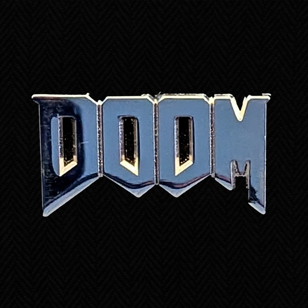 DOOM Series Metallic Silver Logo Gaming Hat Pin