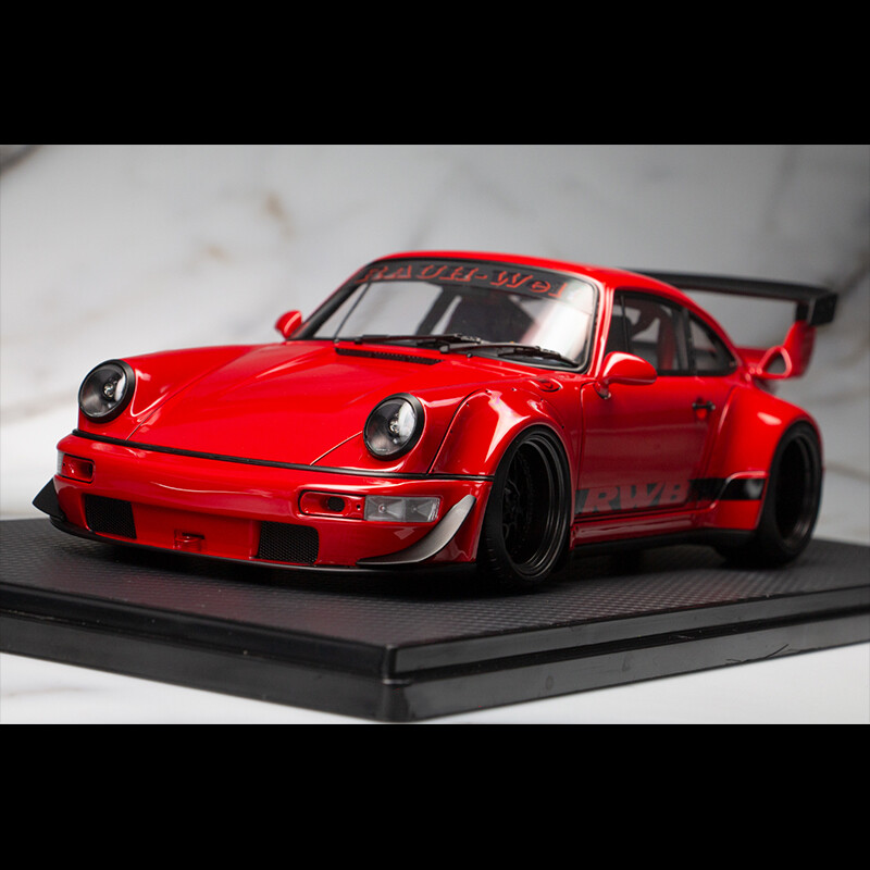 Rare Ignition 1:18 Porsche RWB 911 964 Limited Diecast Car Model Collection Red