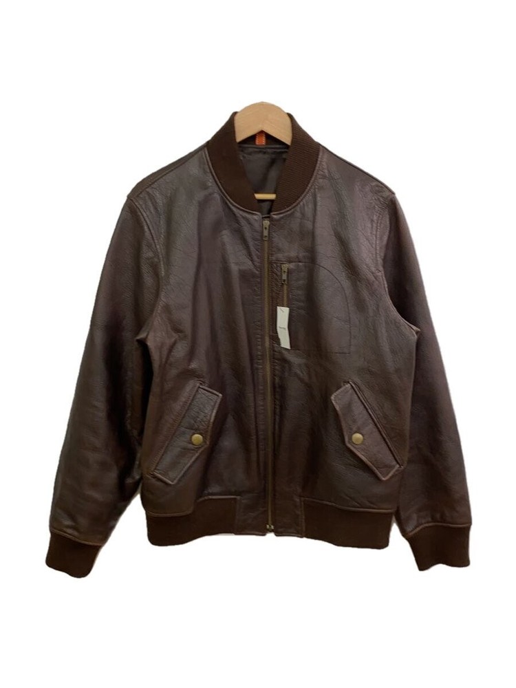Men's Brown Sheepskin Leather Blouson Jacket 2246