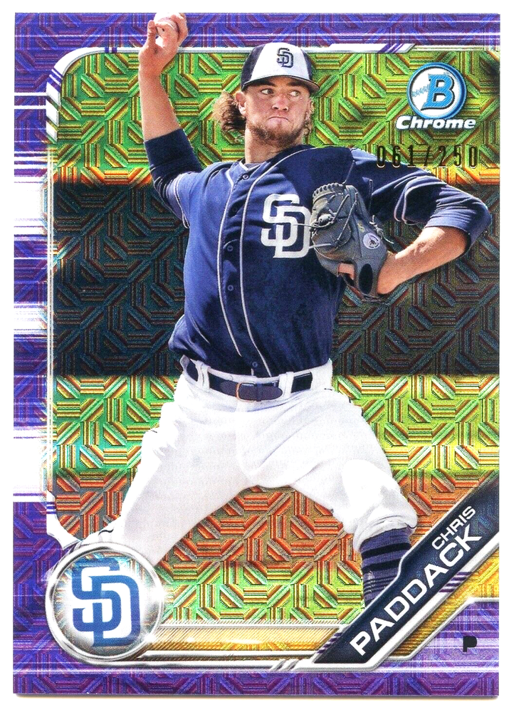 2019 Bowman Chrome Mega Box Chris Paddack Prospects Purple Refractor #BCP55