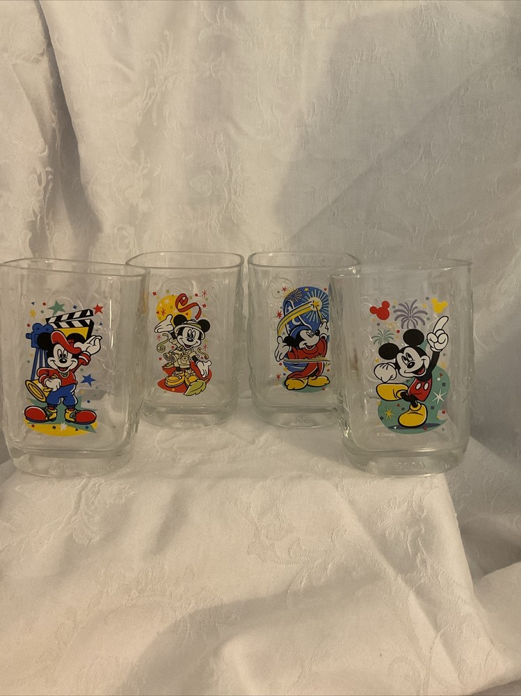 McDonald’s Disney World Mickey Mouse Glasses Millennium 2000 Collectors Set of 4