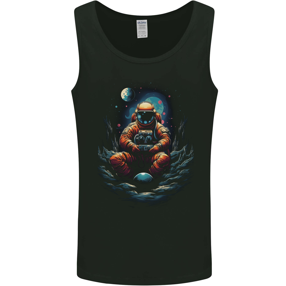 Astronaut Gamer Fantasy Gaming Planets Space Mens Vest Tank Top