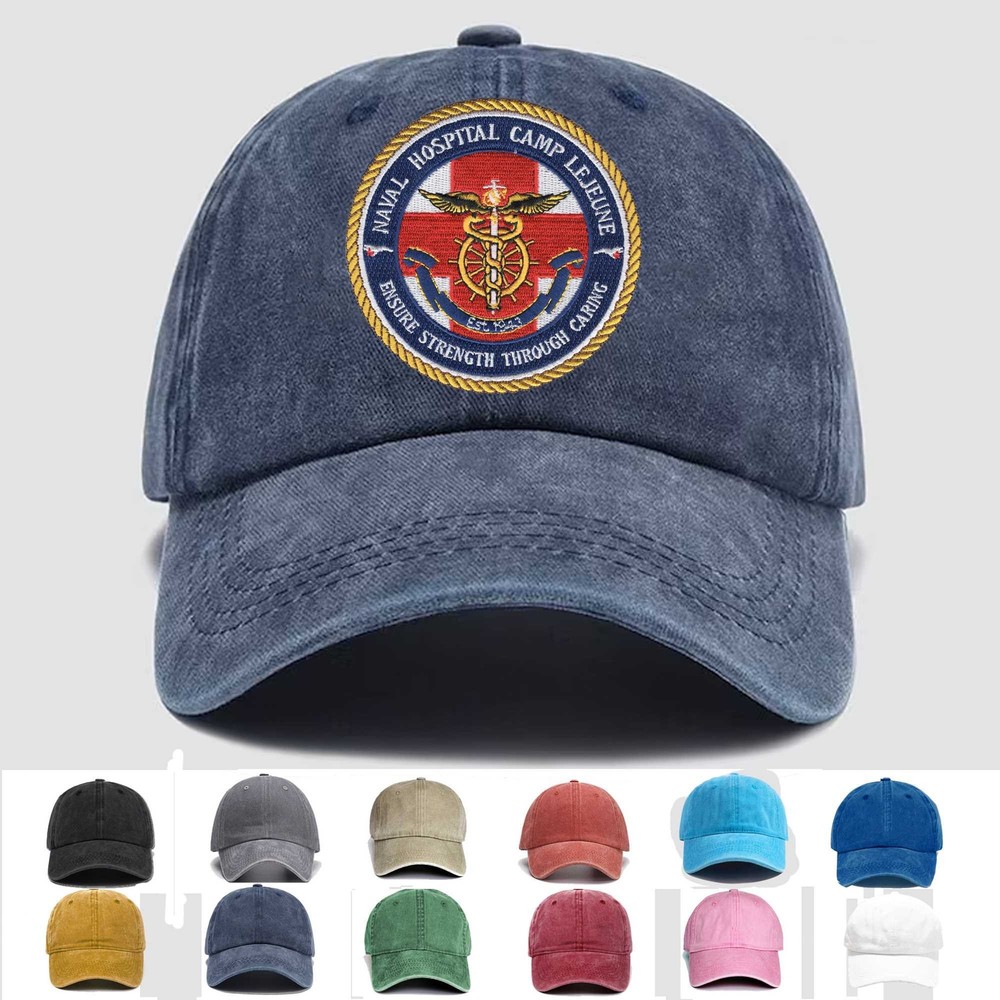 Custom Embroidered Hat Naval Hospital Camp Lejeune North Carolina, Veteran Cap