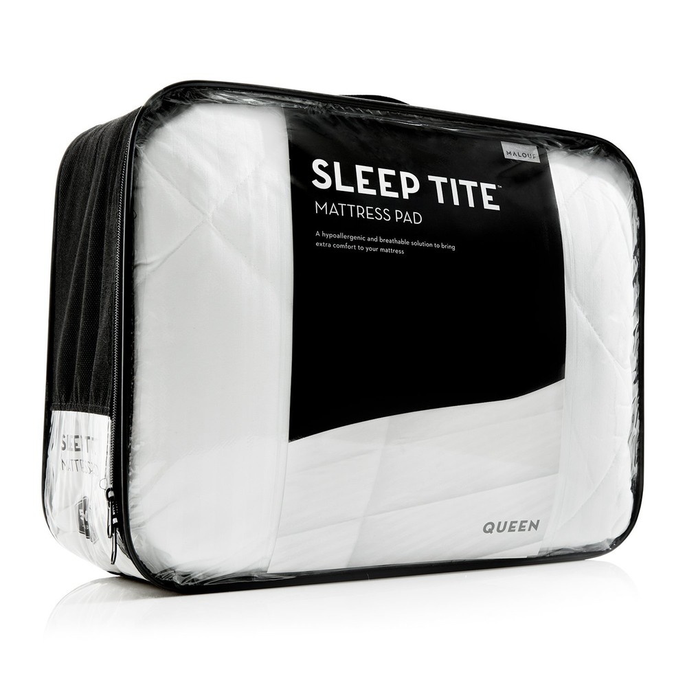 SLEEP TITE Quilted Mattress Pad with Soft Down Alternative Fill-Hypoallergeni...