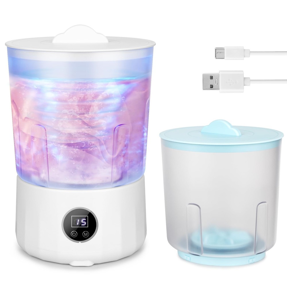 Rechargeable Dual-Bucket Mini Washing Machine for Underwear & Delicates