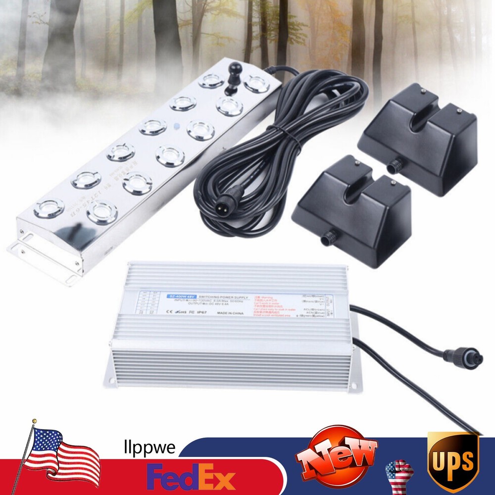 12-Head Ultrasonic Mist Maker Fogger for Water Fountains & Air Humidification