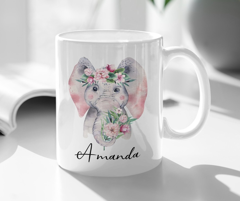 Personalized Elephant Mug Elephant Gifts Elephant Gift For Her Cute Elephant Cup