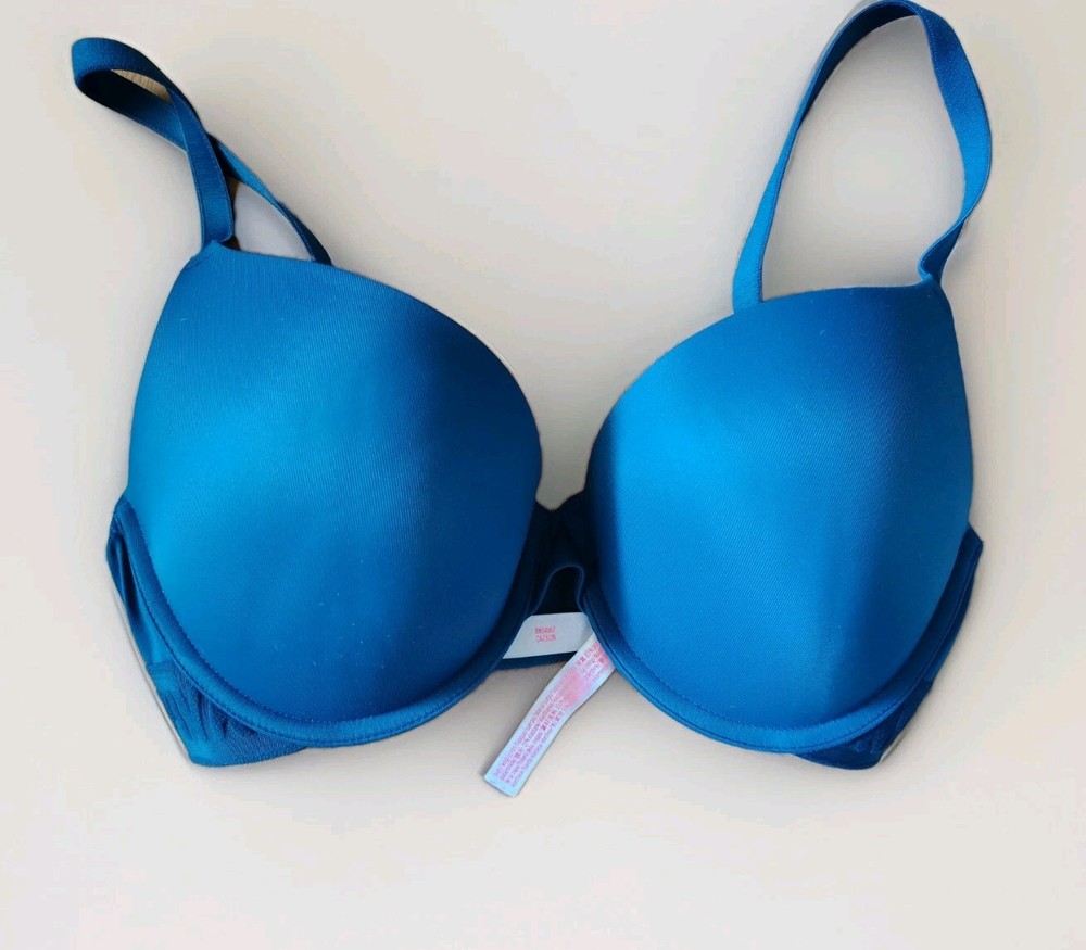 Victoria Secret By PINK Bra Push Up Underwire Bra Women's Size 34D Padded Blue