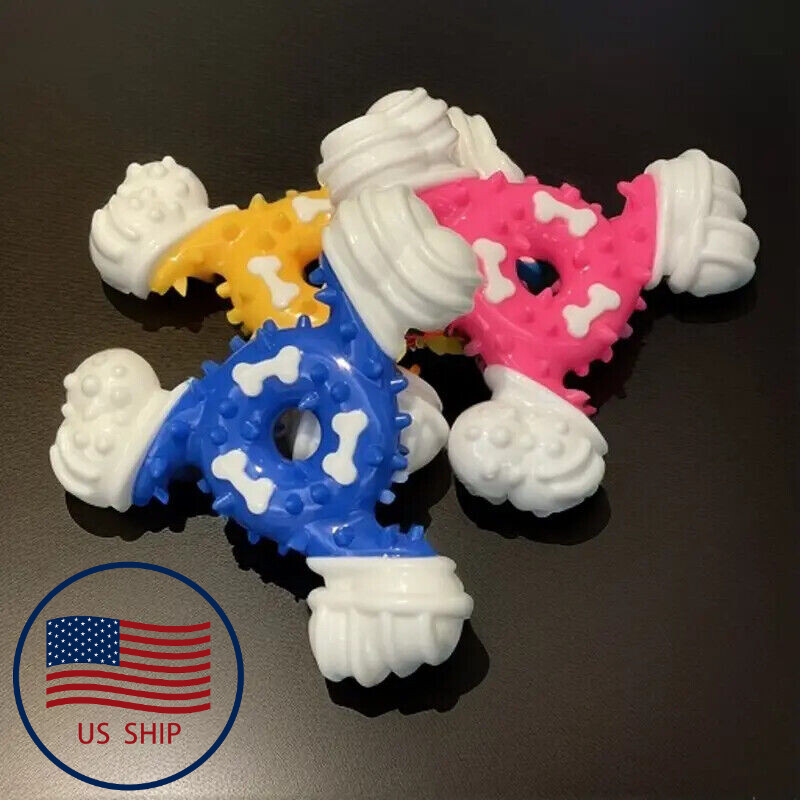 Juguetes para masticar mordedor de goma con forma de hueso para mascotas, juguetes interactivos para dientes de entrenamiento - 1 pieza