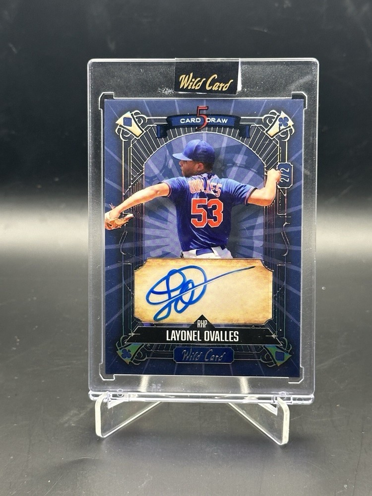 2024 Wild Card 5 Card Draw Layonel Ovalles Auto #2/2 Blue color match Mets