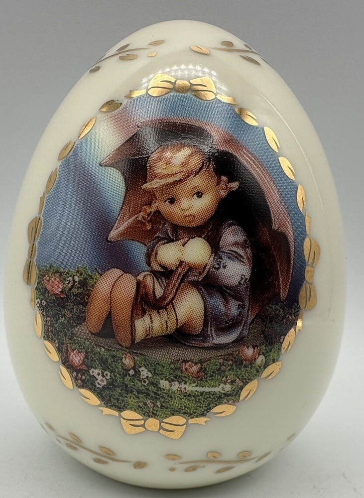 M J Hummel  Porcelain Egg Collection Umbrella Girl Danbury Mint 1993