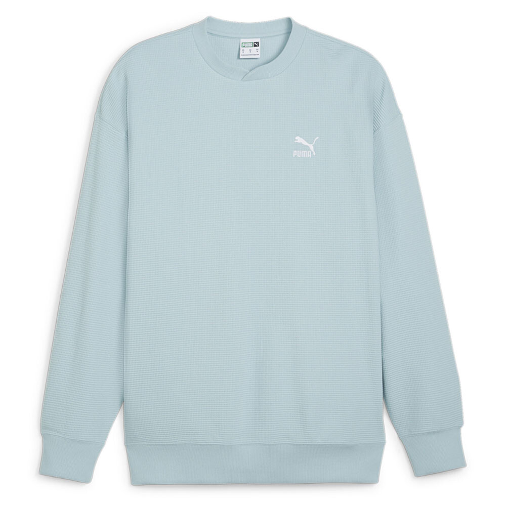 Puma Classics Waffle Crew Neck Sweatshirt Mens Blue  62425322
