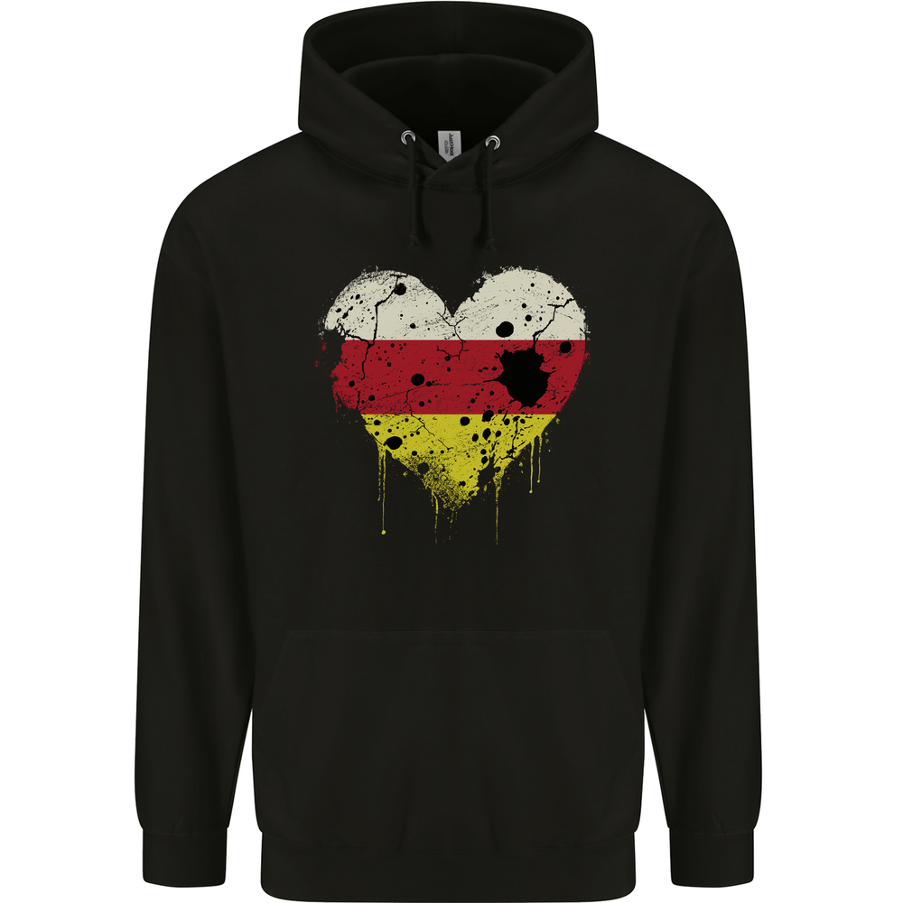 Love Flag South Ossetia Football Mens 80% Cotton Hoodie
