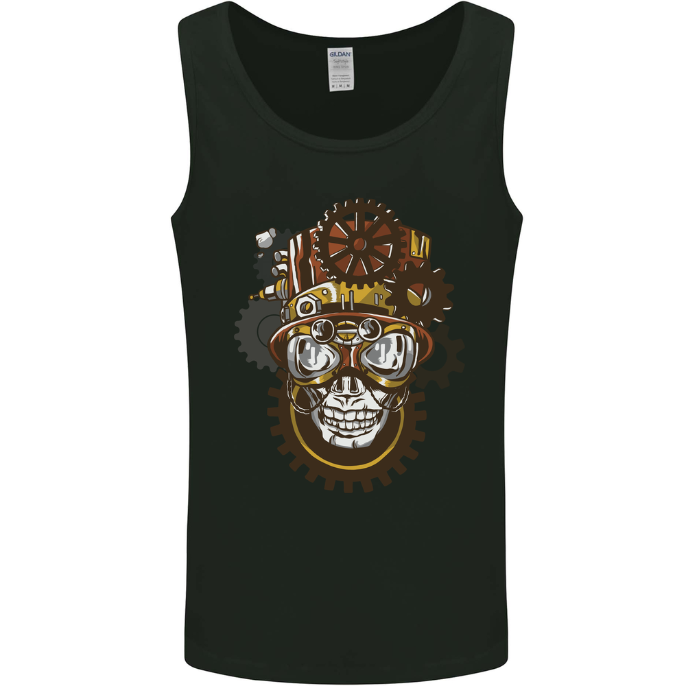 Steampunk Skull Mens Vest Tank Top
