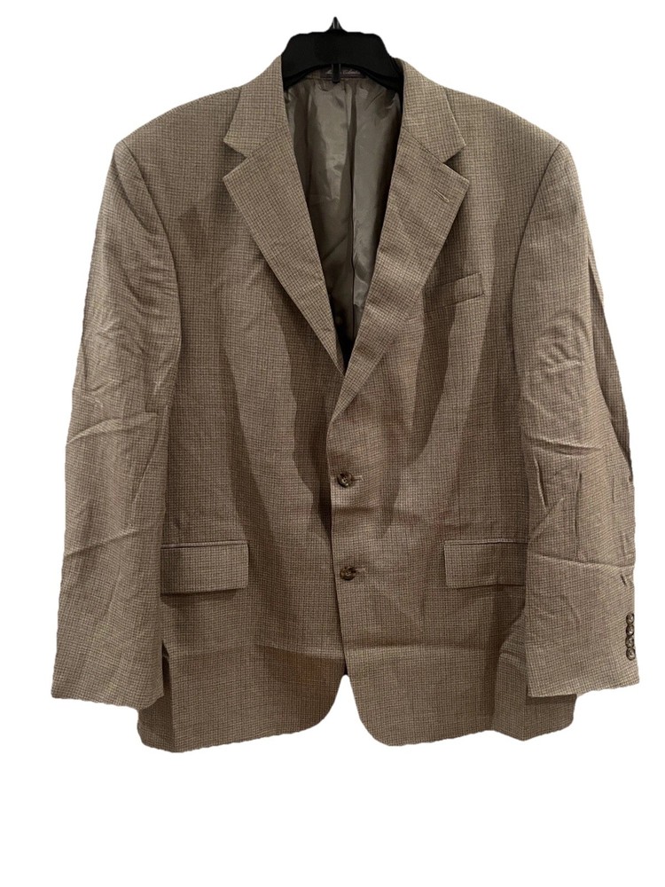 Vintage Oscar De La Renta Mens Sports Coat Blazer 46L Silk Wool Single Breasted