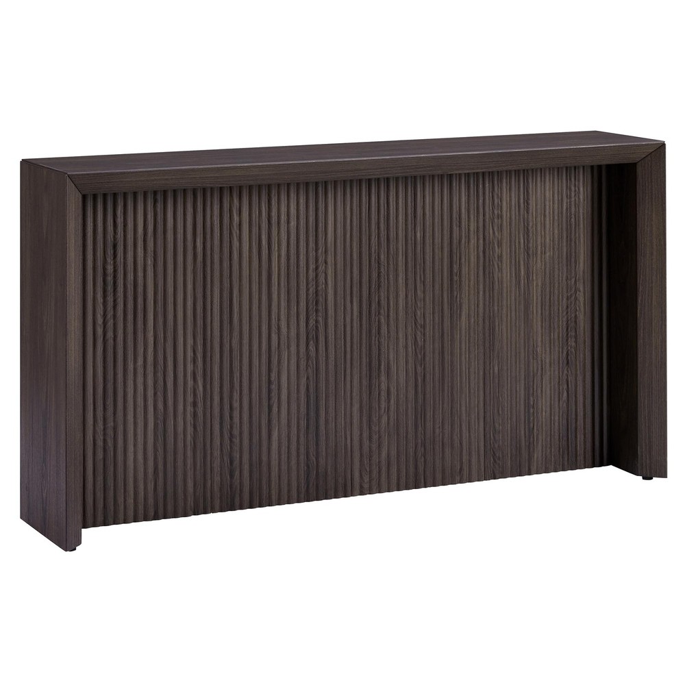 56-Inch Wide Rectangular Console Table in Warm Brown for Living Room or Bedroom