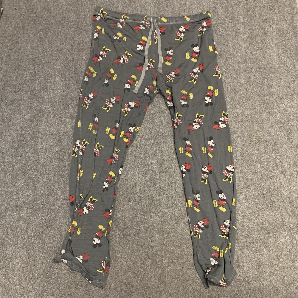 Disney Mickey Minnie Mouse Womens Pajama Pants Size L 12-14