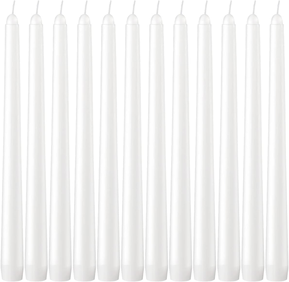Dripless Unscented White Taper Candles Bulk Long Burning Candle Sticks