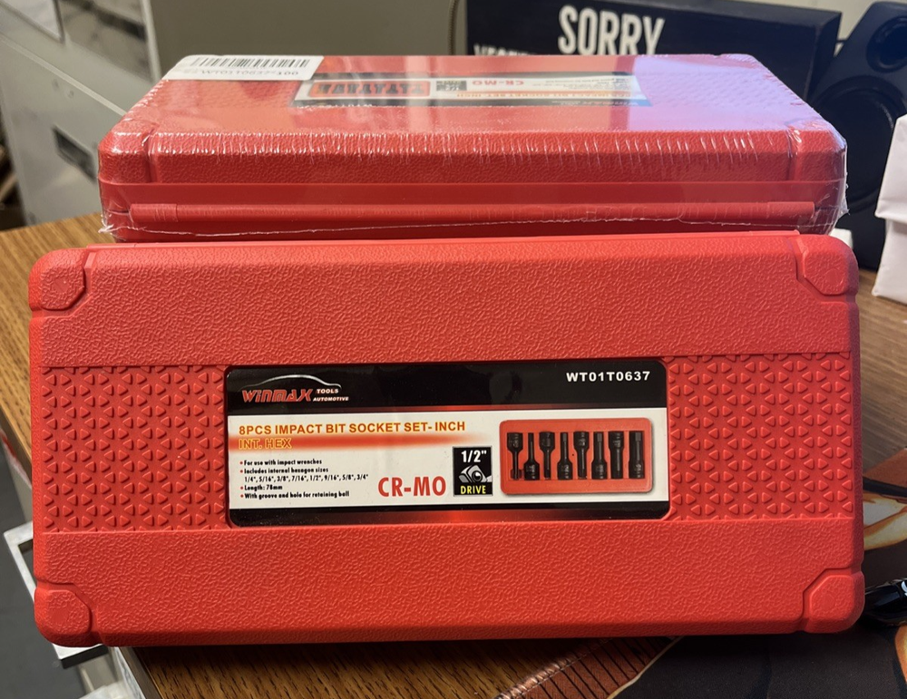 Winmax 8PC Impact Hex Bit Socket Set SAE WT01T0637